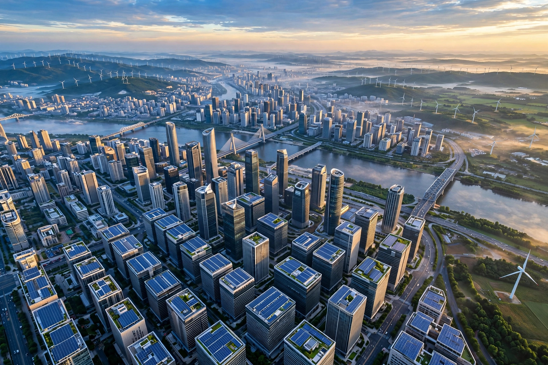 AI配图:城市绿色低碳转型
